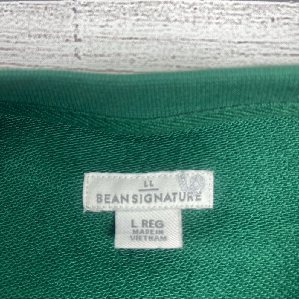 L.L. Bean Signature Women’s Large Green Maine Logo Crewneck Sweater - Picture 3 of 6